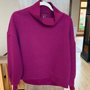 CALIA by Carrie Underwood Magenta Cowl Neck Cropped Sweater, Size Medium
